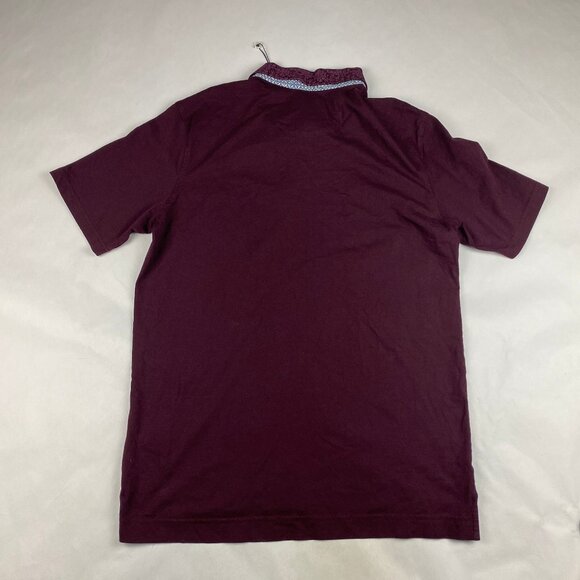 Robert Graham Short Sleeve Polo Shirt Men’s Medium Classic Fit Burgundy - Picture 2 of 10